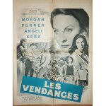 Les vendanges - 1957 - affiche originale fran�aise pli�e 60 x 80 - mich�le morgan - vigne - vin