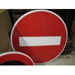 Vritable panneau de signalisation routire email b1  sens interdit  diamtre 650 anne 1978