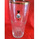 Verre bire pils gb ancien 25 cl - bords dors, fond cannel