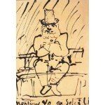 Victor hugo, autoportrait caricatural, carte publicitaire waterman Victor hugo, autoportrait caricatural, carte publicitaire waterman