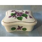 Vintage : bo�te en porcelaine de limoges ( bijoux ou autre ) peinte a la main - neuf