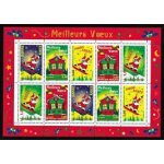 ; meilleurs voeux ; dessins humoristiques bloc feuillet 21 anne 1998 n 3200 3201 3202 3203 3204 yvert ...