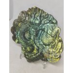 Xl dragon labradorite boule de jade, sculpture amulette, min�raux naturels