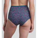 Playtex - lot de 3 culottes taille haute rouge carmin, imprim bleu et vert pin coton bio