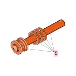 Faac pi�ce d�tach�e piston avec l'extr�mit� courb�e 402 4350065