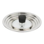 1 couvercle multi dimensions gris en inox 16 / 18 / 20 cm