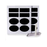 16 tiquettes pour bocaux de cuisine autocollantes noires + craie