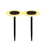2 balises solaires  piquer acier noir h35cm