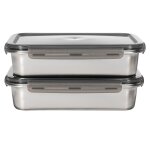2 botes rectangulaires inox 2500ml