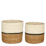 2 cache - pots  plantes en jonc de mer crme d20