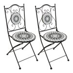 2 chaises de bistrot pliantes bicolore 90x38x45 cm