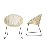 2 chaises en rotin et mtal