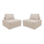 2 chauffeuses pour canap tissu capitonn crme