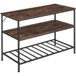 2 Étagères de cuisine style industriel grillagées bois foncé 2 Étagères de cuisine style industriel grillagées bois foncé