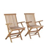 2 fauteuils de jardin en teck massif pliants 2 fauteuils de jardin en teck massif pliants