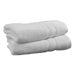 2 serviettes en coton bio blanc 50x100 cm