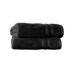 2 serviettes en coton bio carbone 50x100 cm