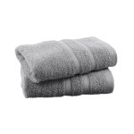 2 serviettes invit� en coton bio gris perle 30x50 cm