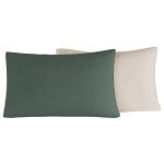 2 taies d'oreiller bicolores en percale eucalyptus / ficelle 50x70 cm 2 taies d'oreiller bicolores en percale eucalyptus / ficelle 50x70 cm