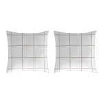 2 taies d'oreiller en coton beige 50x50 cm