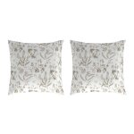 2 taies d'oreiller en coton beige 50x50 cm