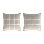 2 taies d'oreiller en coton beige 50x50 cm
