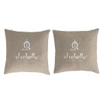 2 taies d'oreiller en coton beige 50x50 cm