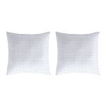 2 taies d'oreiller en coton blanc 50x50 cm