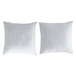 2 taies d'oreiller en coton bleu 50x50 cm