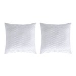 2 taies d'oreiller en coton gris 50x50 cm