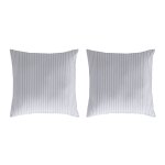 2 taies d'oreiller en coton gris 50x50 cm