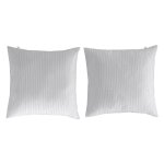 2 taies d'oreiller en coton gris 50x50 cm