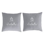 2 taies d'oreiller en coton gris 50x50 cm