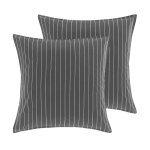 2 taies d'oreiller en percale de coton anthracite 65x65 cm