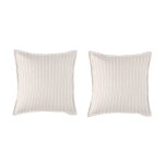 2 taies d'oreiller en percale de coton organic 50x50 + 2, 5 cm sable
