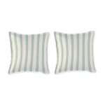 2 taies d'oreiller en percale de coton organic 50x50 + 2, 5 cm vert clair