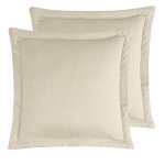 2 taies d'oreiller rayes en satin de coton ficelle 65x65 cm