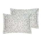 2 taies d'oreiller satin de coton 120 fils sauge 50x70 cm