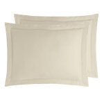 2 taies d'oreiller en satin de coton ficelle 50x70 cm