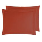 2 taies d'oreiller en satin de coton terracota 50x70 cm