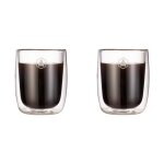 2 tasses  cappuccino double paroi en verre 250ml