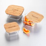 3 bo�tes carr�es en verre bambou