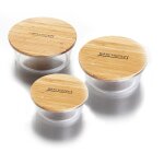3 boîtes rondes en verre bambou 3 boîtes rondes en verre bambou