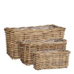 3 cache - pots d'extrieur en rotin gris h20