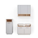 3 pices, ensemble meubles bain blanc