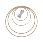 4 anneaux de bambou et fil de coton  suspendre  12  30 cm