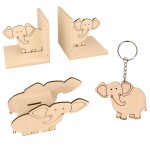 4 décorations chambre enfant en bois - eléphant 4 décorations chambre enfant en bois - eléphant