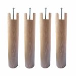 4 pieds cylindriques pour cadre  lattes bois naturel beige 30 cm