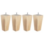 4 pieds fuseau tronqu bois naturel beige 15 cm