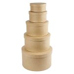 5 botes gigognes rondes en carton 9 x 16, 5 cm  19 x 35, 5 cm